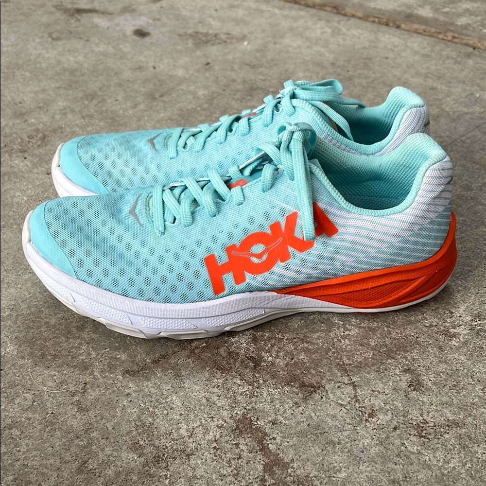 Hoka Blue and Orange Athletic Shoes for Performance